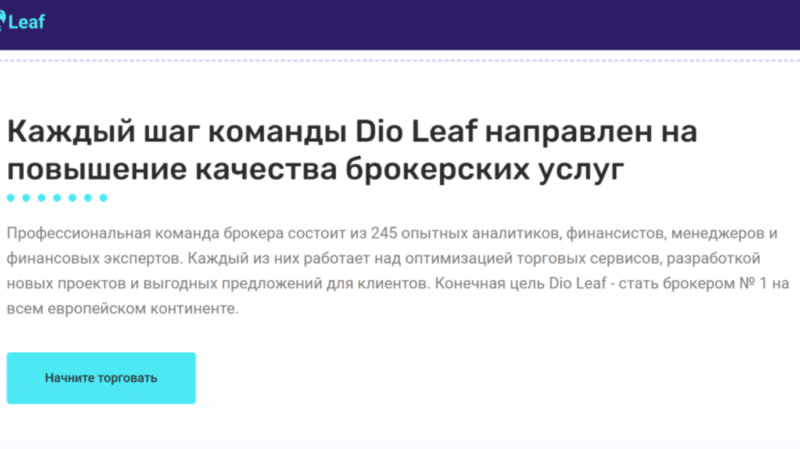 Dio Leaf – стань не зависимым трейдером. Отзывы о dioleaf.com