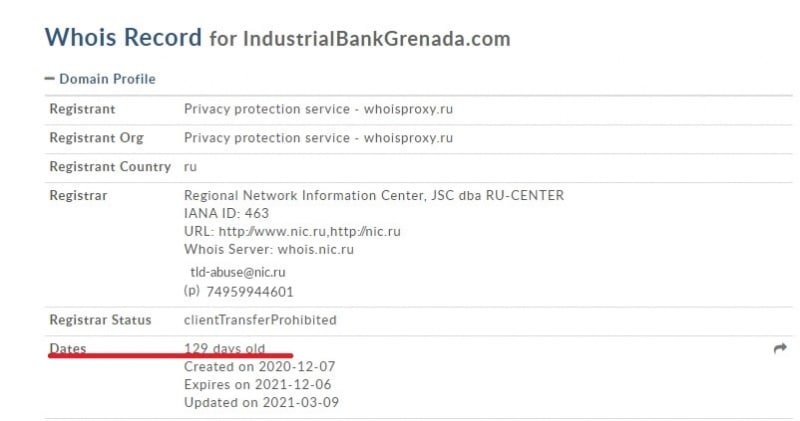 industrialbankgrenada.com и fcs.gd — лохотроны от ЮК СТАНДАРТ-РЕАЛ