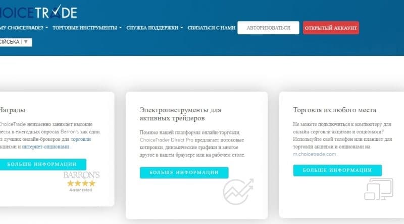 ChoiceTrade – американский брокер. Честные отзывы о компании choicetrade.com