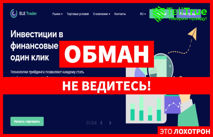 Ele Trader – специалист по обману, выкачиванию денег и беспричинной блокировке аккаунтов